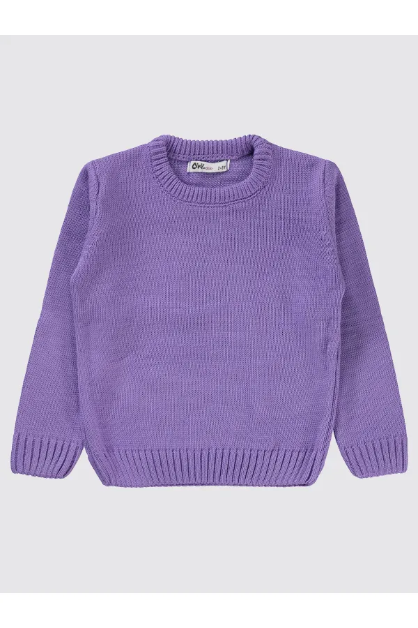 Pull pour fille de 2 à 5 ans, couleur lilas métallisé - Emballage