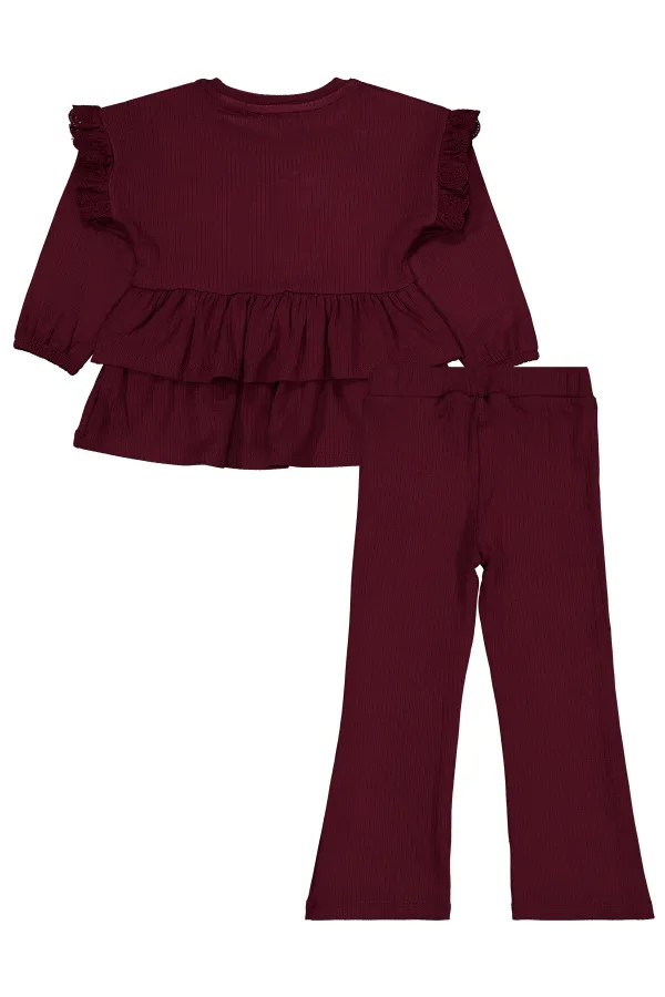 Girls' Suit 2-5 Years Old Claret Red - Package