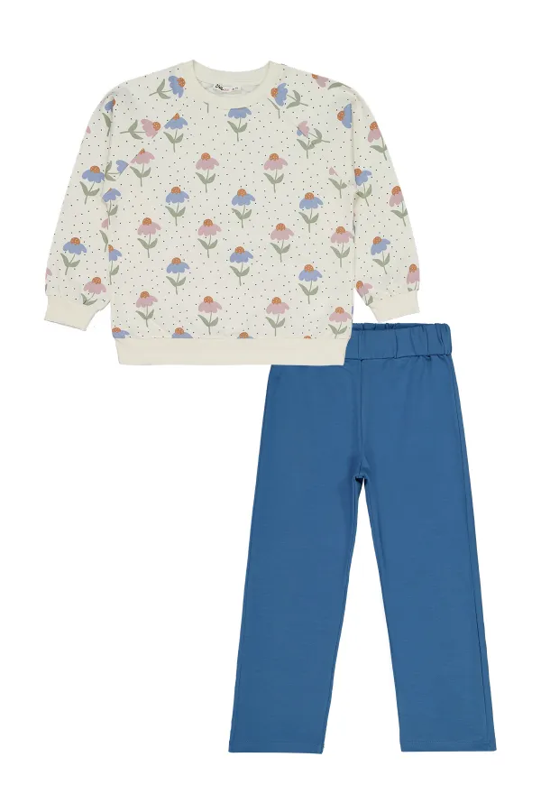 Girls Tracksuit Set 6-9 Years Old Petrol - Package