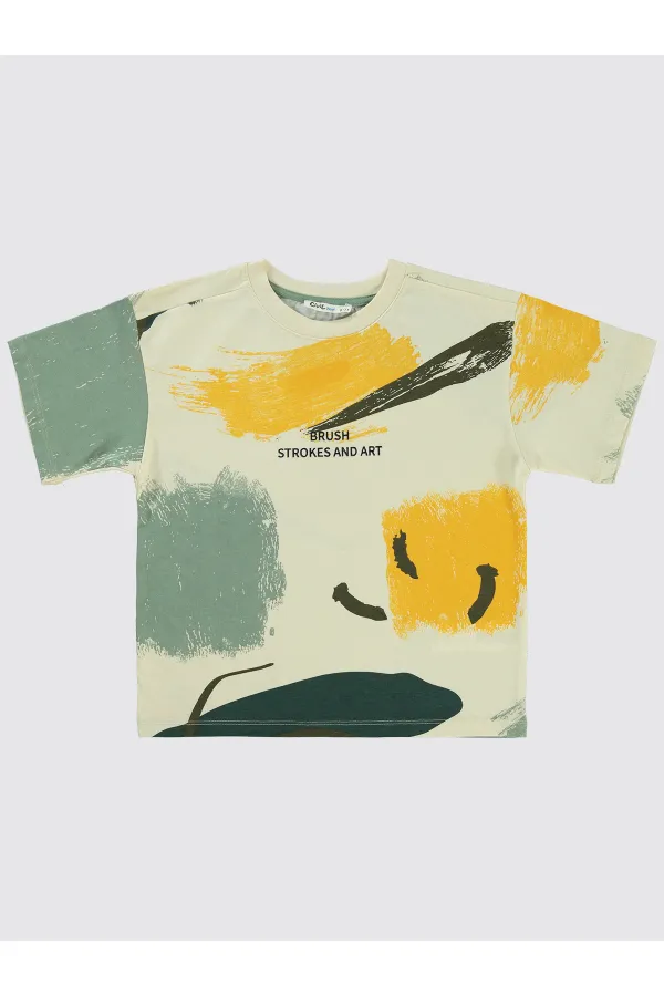 Boys T-Shirt 6-9 Years Old Soft Khaki - Package