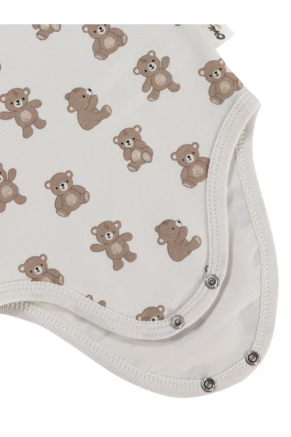 Bebek Çıtçıtlı Badi 0-24 Ay Taş Rengi - Paket