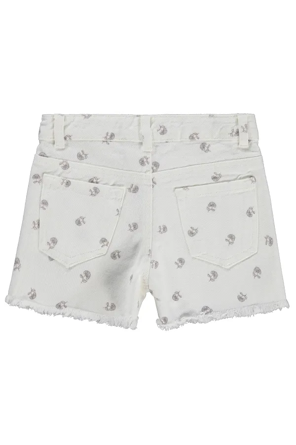 Kız Çocuk Şort 2-5 Yaş Kırık Beyaz - Paket