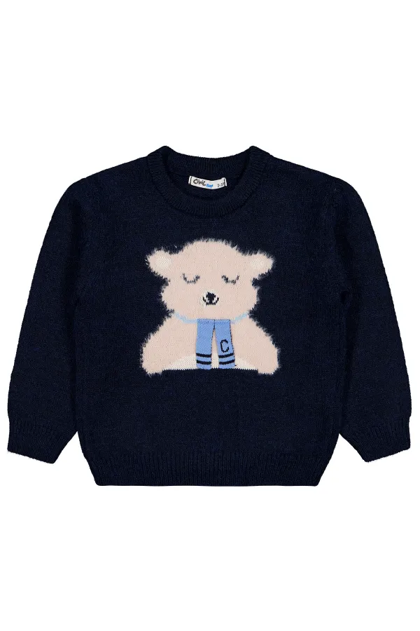 Erkek Çocuk Kazak 2-5 Yaş Lacivert - Paket