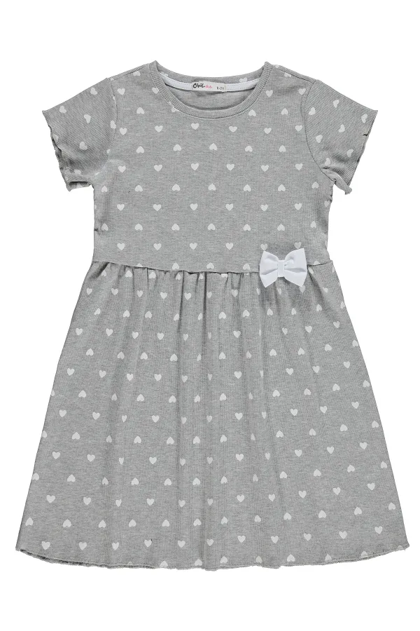 Kız Çocuk Jile ve Elbise 6-9 Yaş Karmelanj - Paket