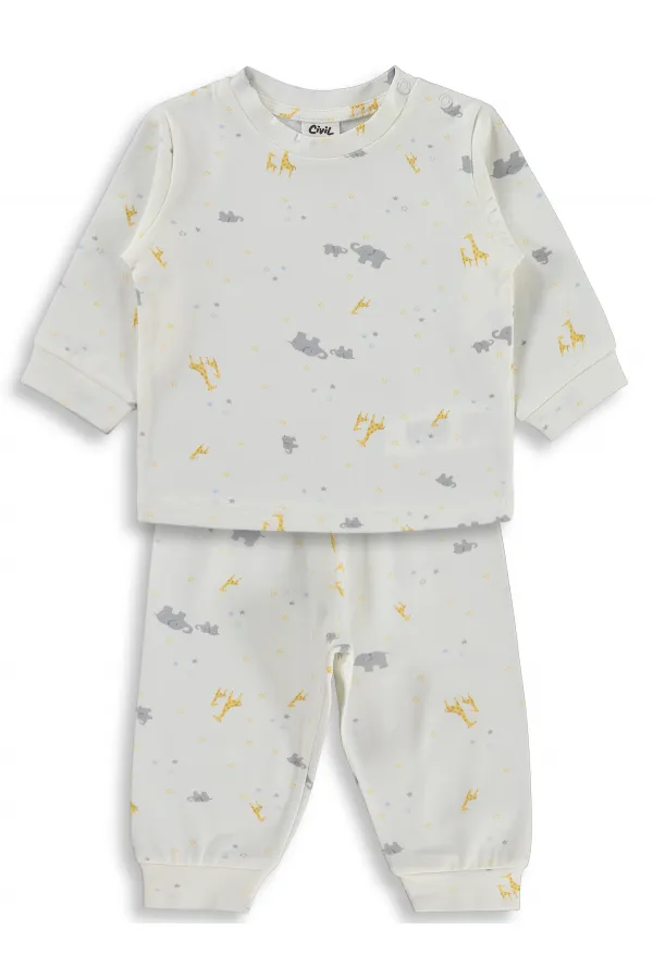 Ensemble pyjama bébé 0-24 mois, blanc cassé - Emballage