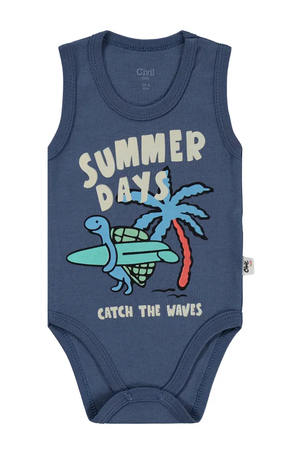 Bebek Çıtçıtlı Badi 0-24 Ay İndigo - Paket