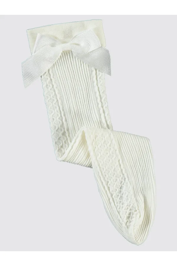 Kız Çocuk Soket Çorap 2-9 Yaş Ekru - Paket