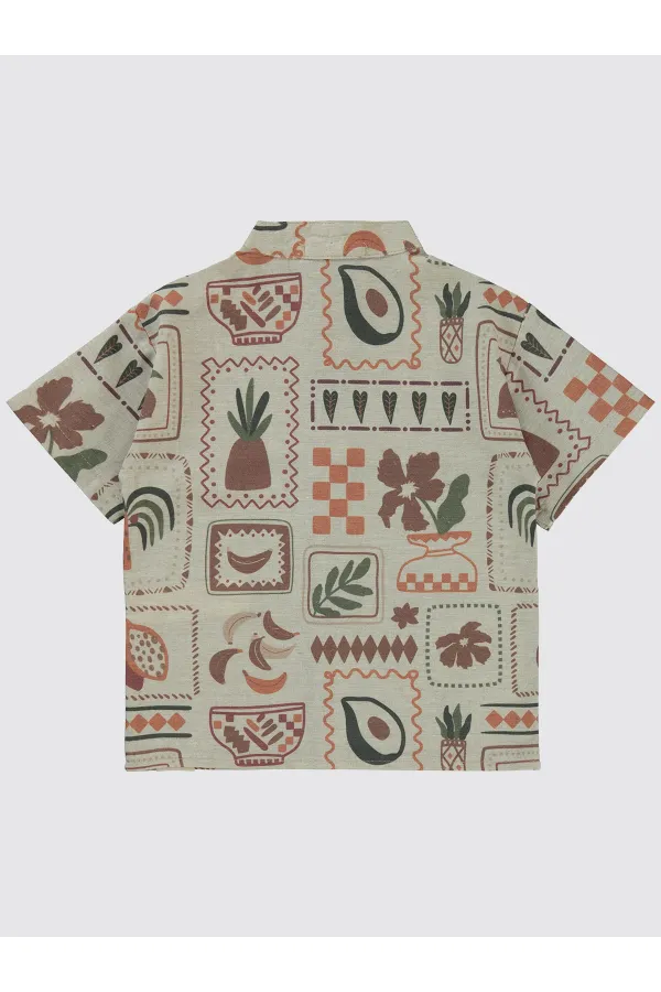 Erkek Çocuk Gömlek 2-5 Yaş Taş Rengi - Paket