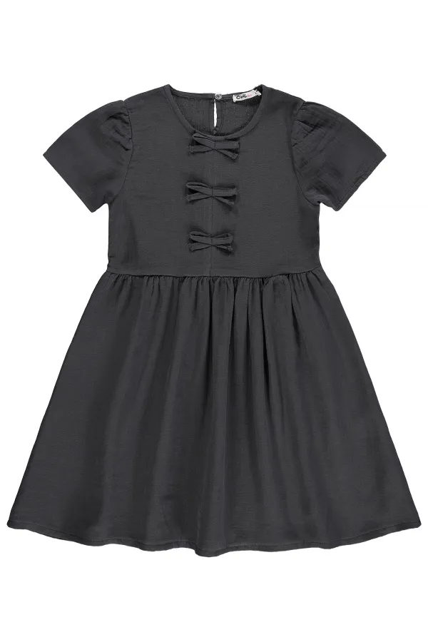 Kız Çocuk Jile ve Elbise 6-9 Yaş Antrasit - Paket