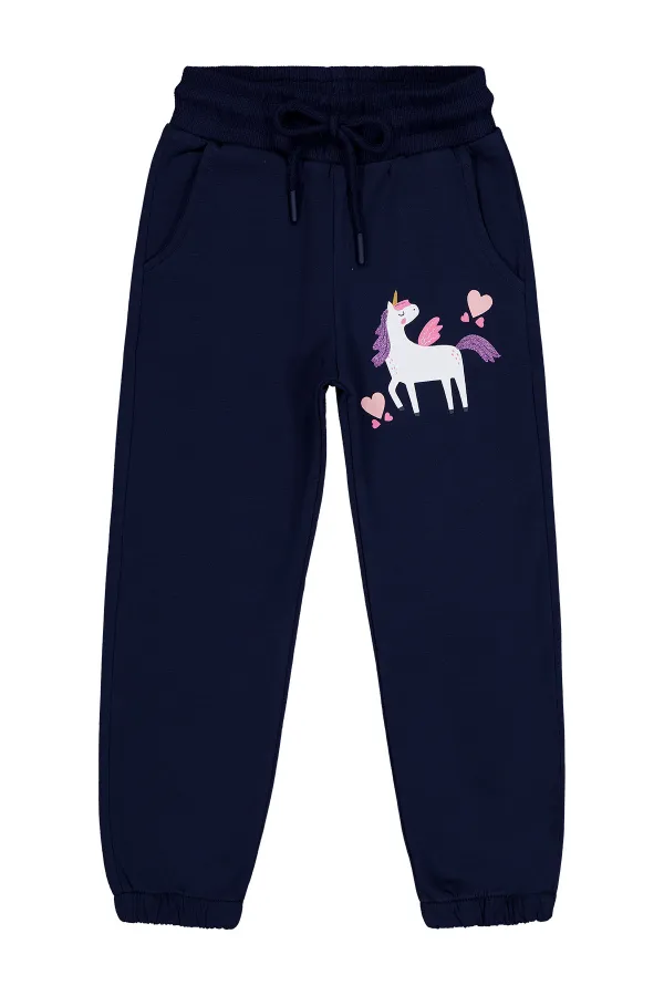 Bas de survêtement bleu marine pour filles de 2 à 5 ans - Lot