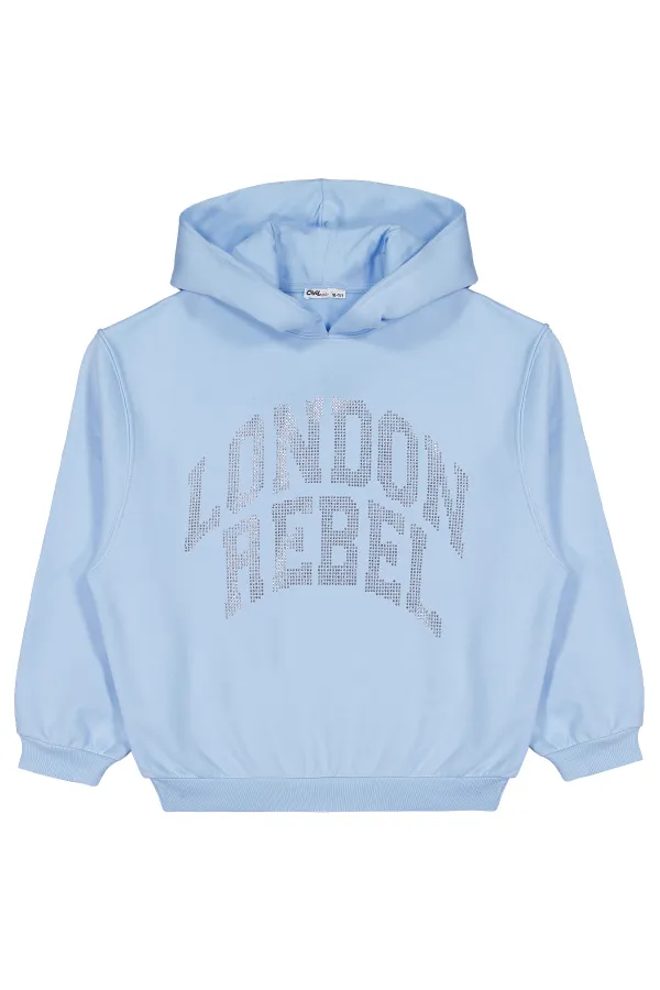 Sweat-shirt bleu pour fille (10-13 ans) - Emballage