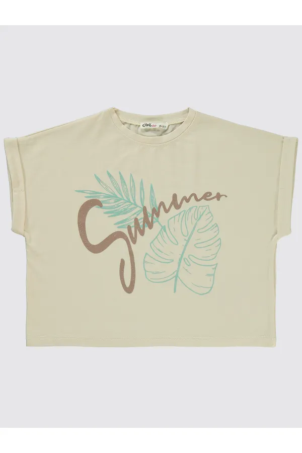 Girl's T-Shirt 10-13 Years Beige - Package