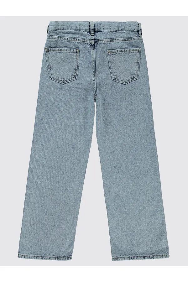 Pantalon bleu glacier pour fille (10-13 ans) - Emballage