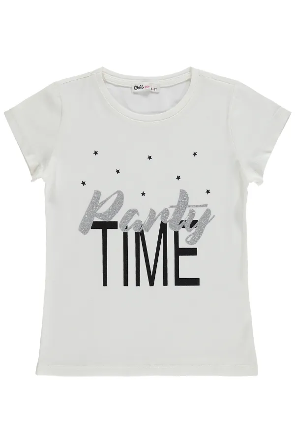 Kız Çocuk Tişört Km 6-9 Yaş Kırık Beyaz - Paket