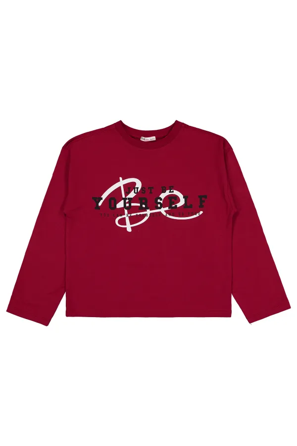 Girl's Sweatshirt 10-13 Years Old Burgundy - Package