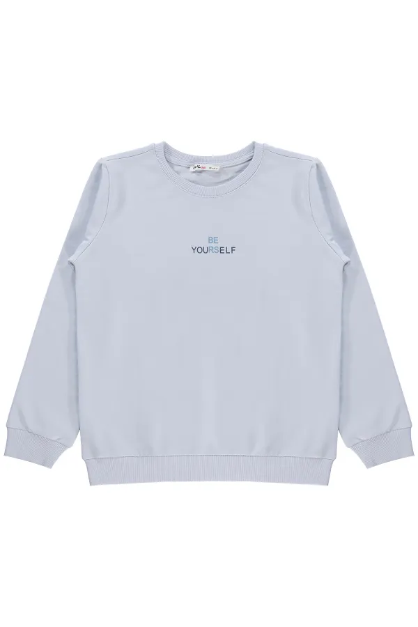 Kız Çocuk Sweatshirt 10-13 Yaş Açık Mavi - Paket