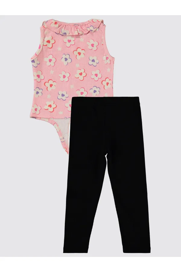 Kız Çocuk Takım 2-5 Yaş Pembe Şerbet - Paket