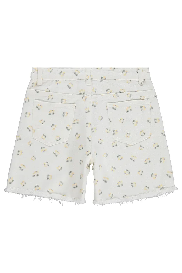 Kız Çocuk Şort 10-13 Yaş Kırık Beyaz - Paket