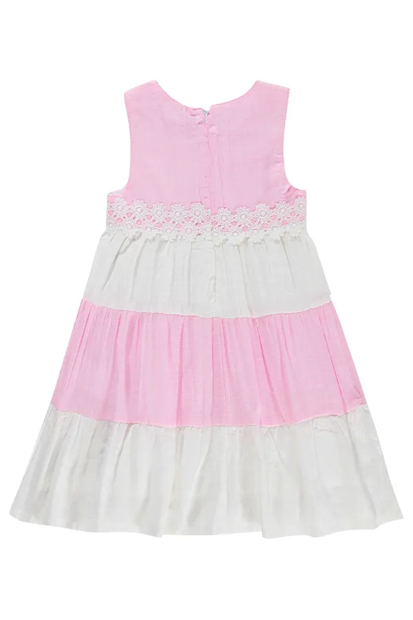 Kız Çocuk Jile ve Elbise 6-9 Yaş Pembe-Beyaz - Paket