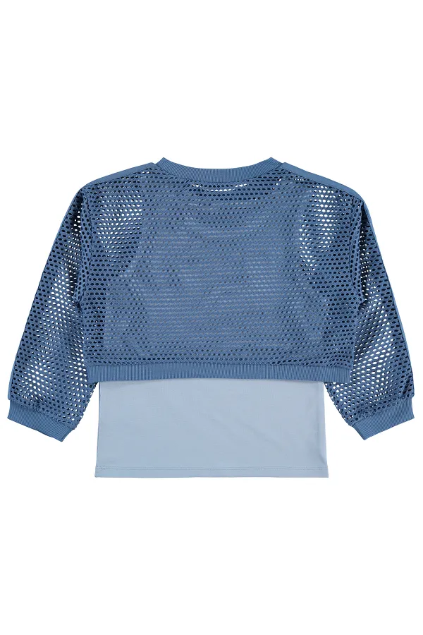 Kız Çocuk Sweatshirt 10-13 Yaş Petrol - Paket