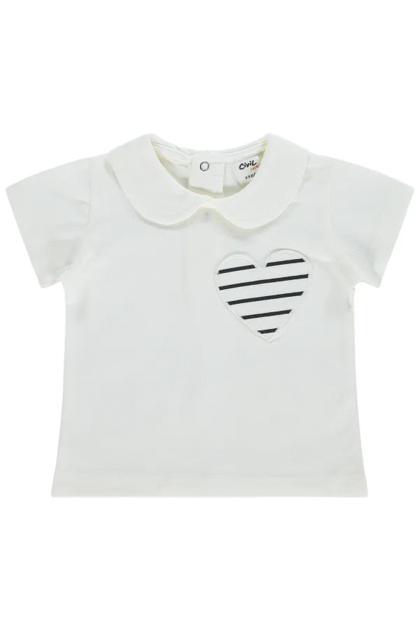 Bebek Tişört 0-24 Ay Ekru - Paket