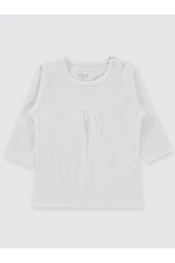 Baby Sweatshirt 0-24 Months White - Pack