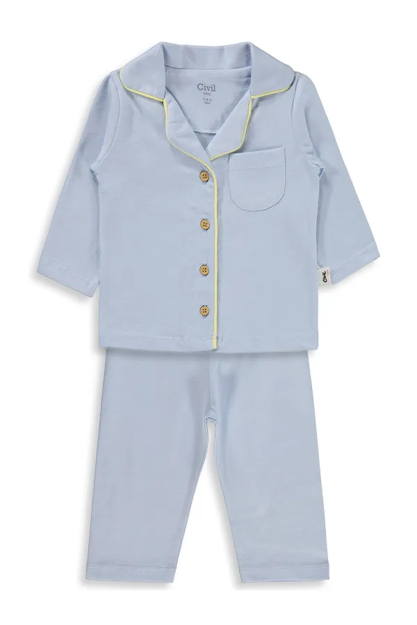 Ensemble pyjama bébé 0-24 mois bleu - Emballage
