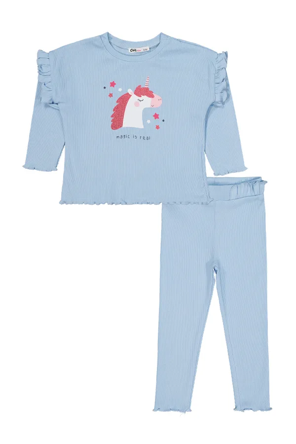 Ensemble bleu pour filles de 2 à 5 ans - Emballage