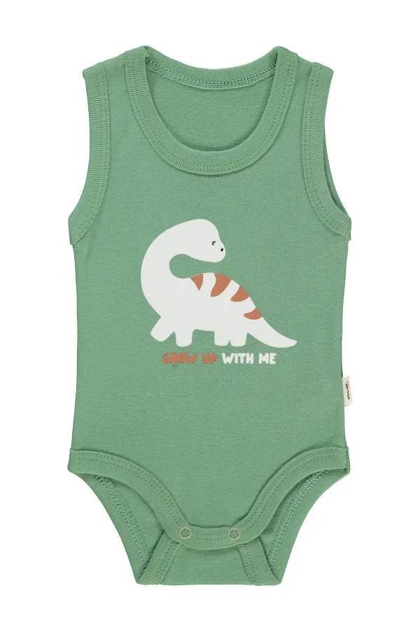 Bebek Çıtçıtlı Badi 0-24 Ay Haki - Paket