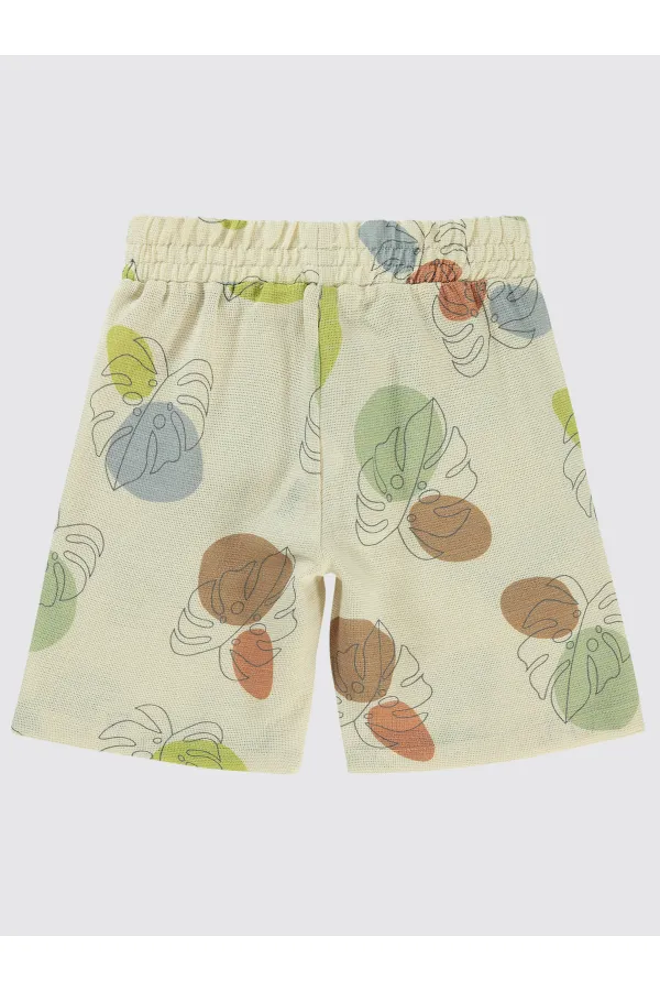 Erkek Çocuk Şort 6-9 Yaş Ekru - Paket