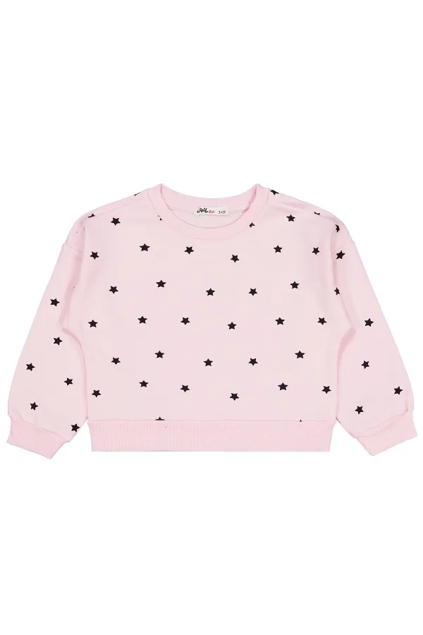 Sweat-shirt pour filles de 2 à 5 ans, couleur poudre - Emballage
