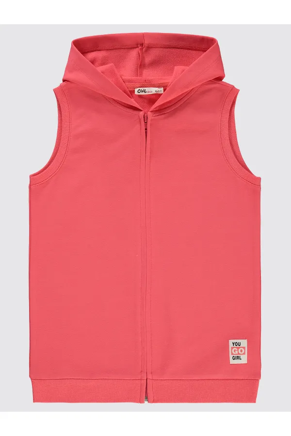 Kız Çocuk Yelek 10-13 Yaş Günbatımı Mercanı - Paket