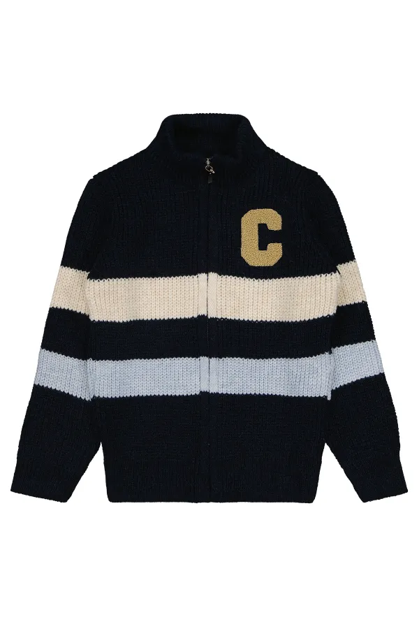 Gilet garçon bleu marine 6-9 ans - Emballage