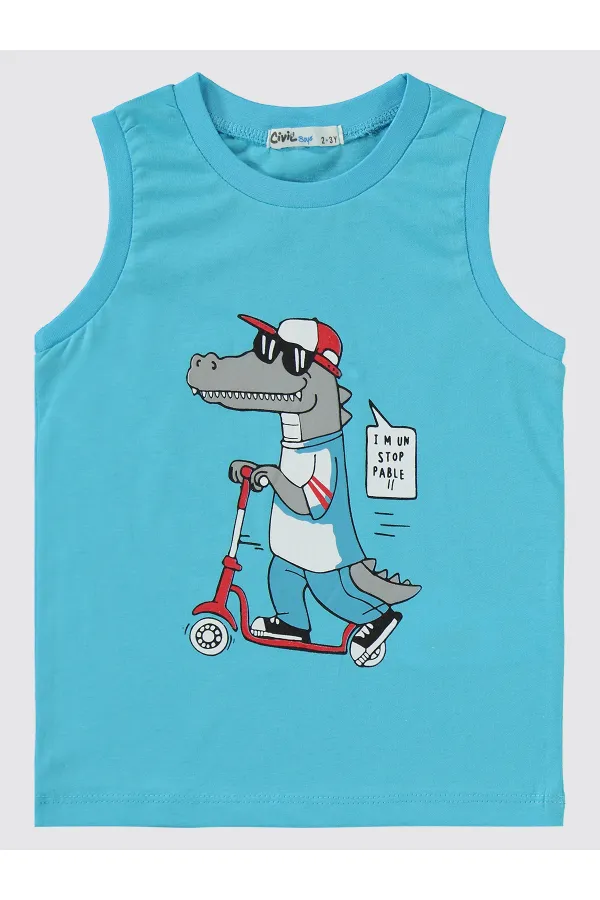 Boys Pajama Set 2-5 Years Old Turquoise - Package