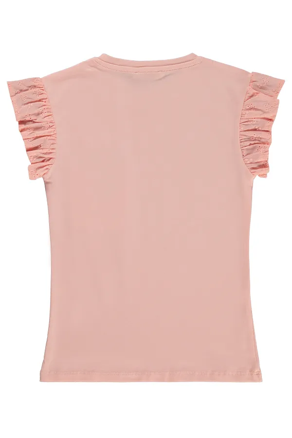 Girls' T-shirt, Ages 6-9, Salmon - Pack