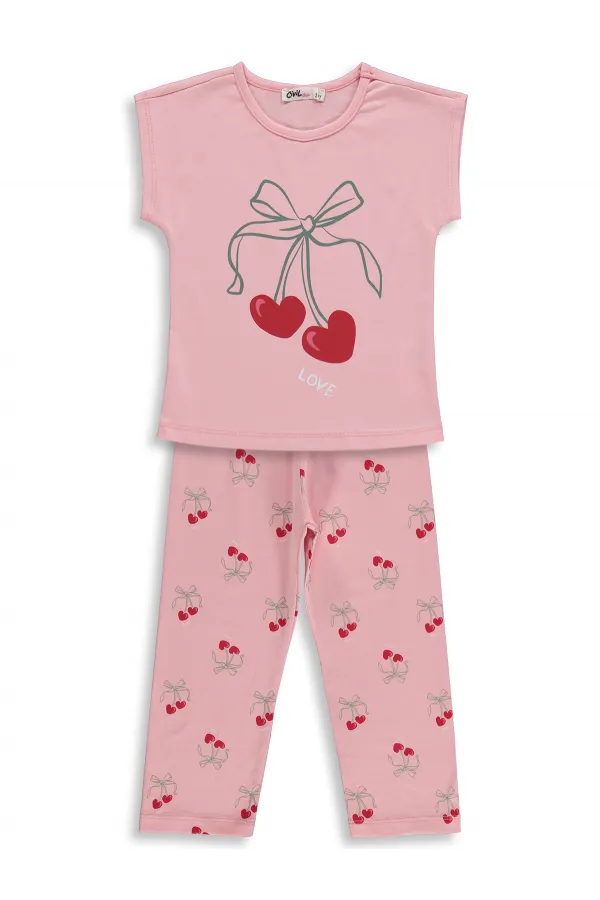 Ensemble pyjama fille, 2-5 ans, rose poudré - Lot