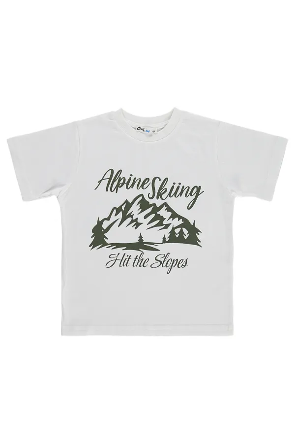 Erkek Çocuk Tişört Km 2-5 Yaş Beyaz - Paket