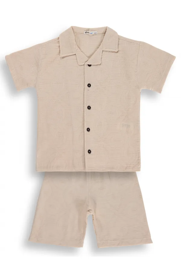 Ensemble d'équipe pour garçons, 6-9 ans, beige - Emballage