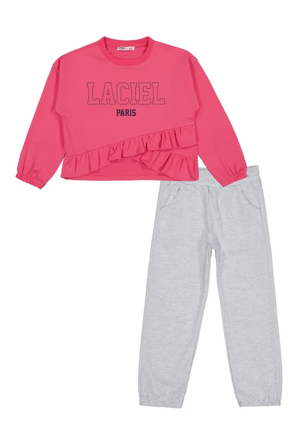 Girls Tracksuit 6-9 Years Old Dark Pink - Package Girls Tracksuit 6-9 Years Old Dark Pink - Package