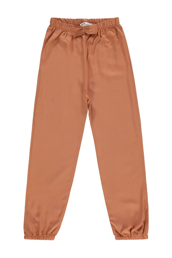 Pantalon fille 10-13 ans, couleur argile italienne - Emballage