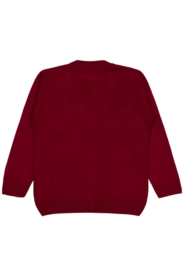 Boy Cardigan 6-9 Years Old Burgundy - Package Boy Cardigan 6-9 Years Old Burgundy - Package