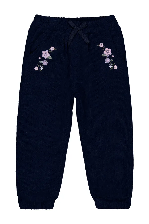 Kız Çocuk Pantolon 2-5 Yaş Koyu Lacivert - Paket