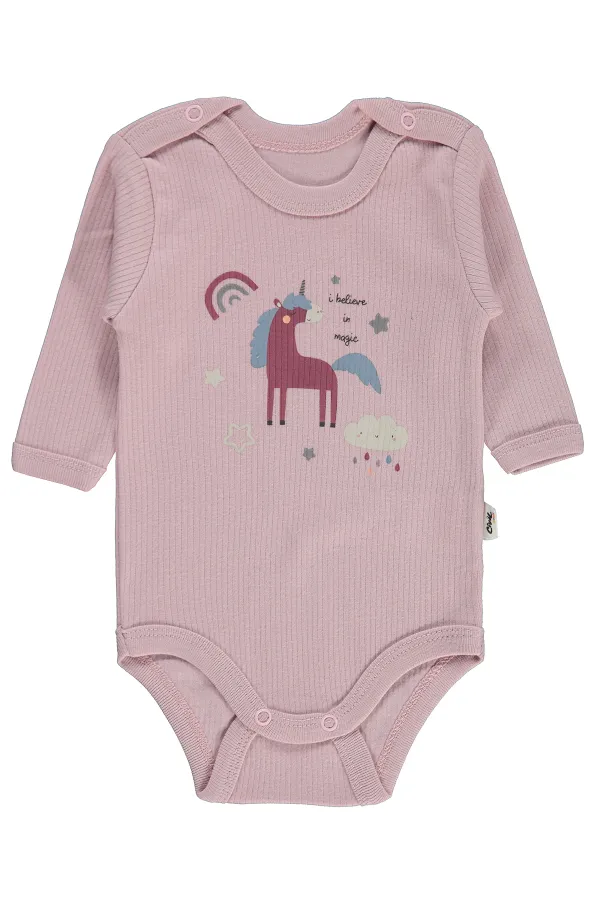 Bebek Çıtçıtlı Badi 0-24 Ay Pembe - Paket