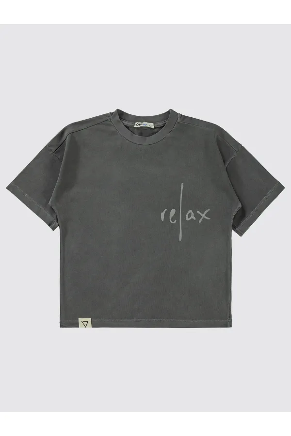 T-shirt garçon 6-9 ans anthracite - Emballage