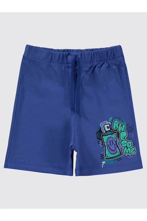 Erkek Çocuk Şort 2-5 Yaş Saks - Paket