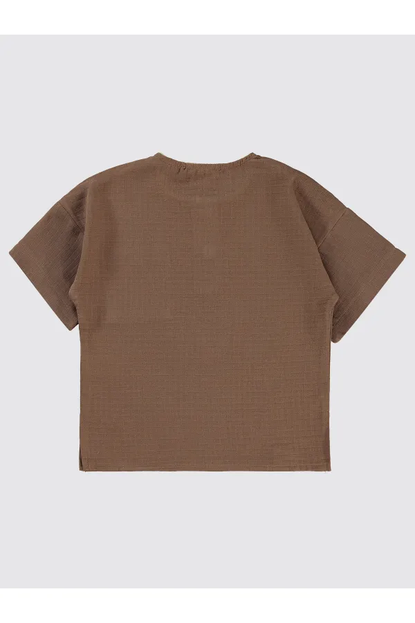 T-shirt garçon marron 2-5 ans - Emballage