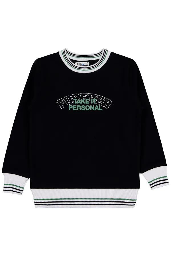 Erkek Çocuk Sweatshirt 6-9 Yaş Siyah - Paket