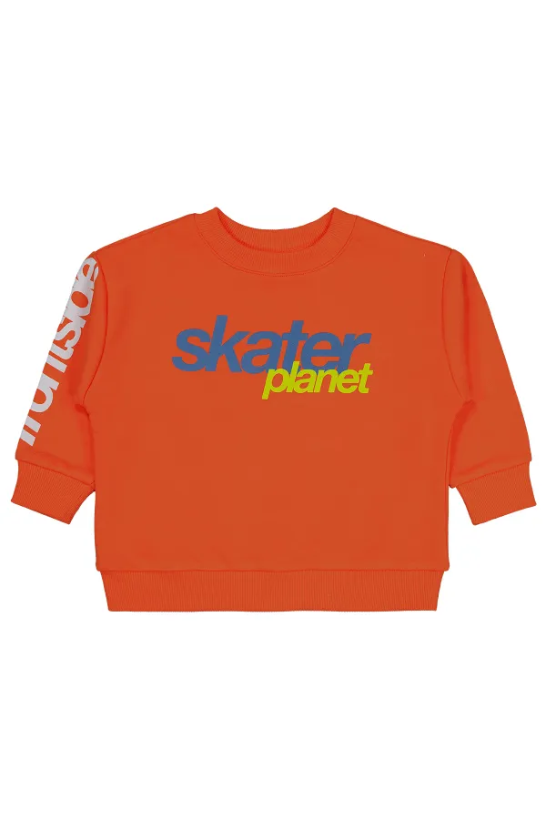 Erkek Çocuk Sweatshirt 2-5 Yaş Oranj - Paket