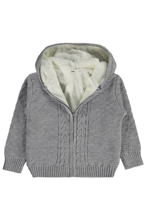 Gilet pour fille, 6-9 ans, gris chiné - Lot