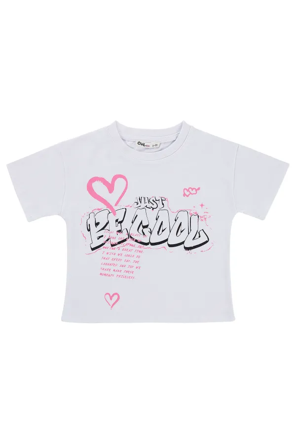 Kız Çocuk Tişört 2-5 Yaş Beyaz - Paket